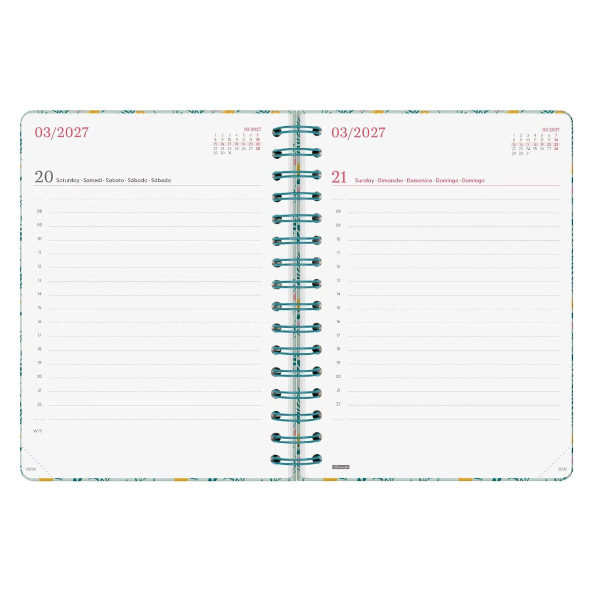 Agenda diária A5 2027 espiral finocam You Trigo