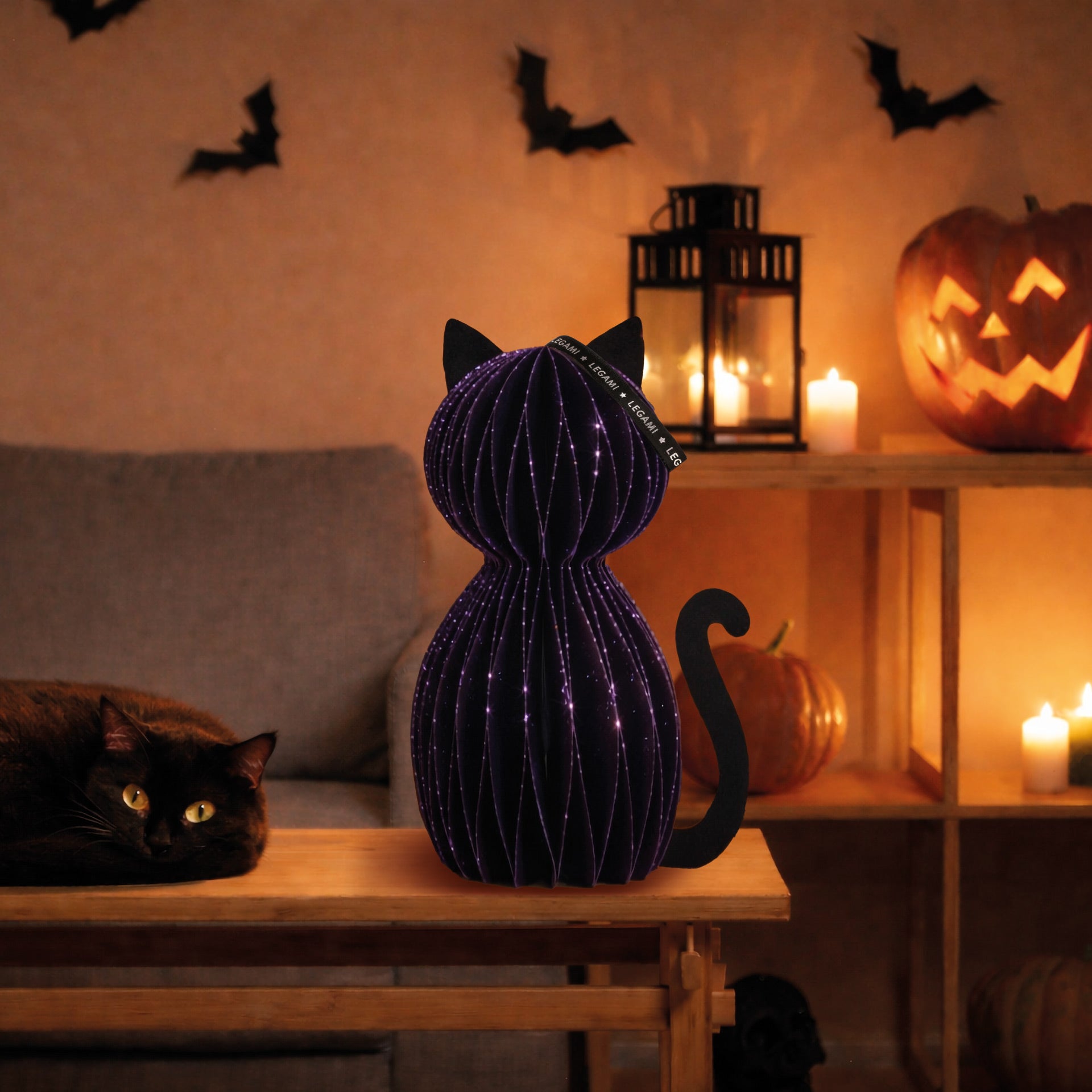 Decoração Halloween Favo de Mel - Legami Gato Preto