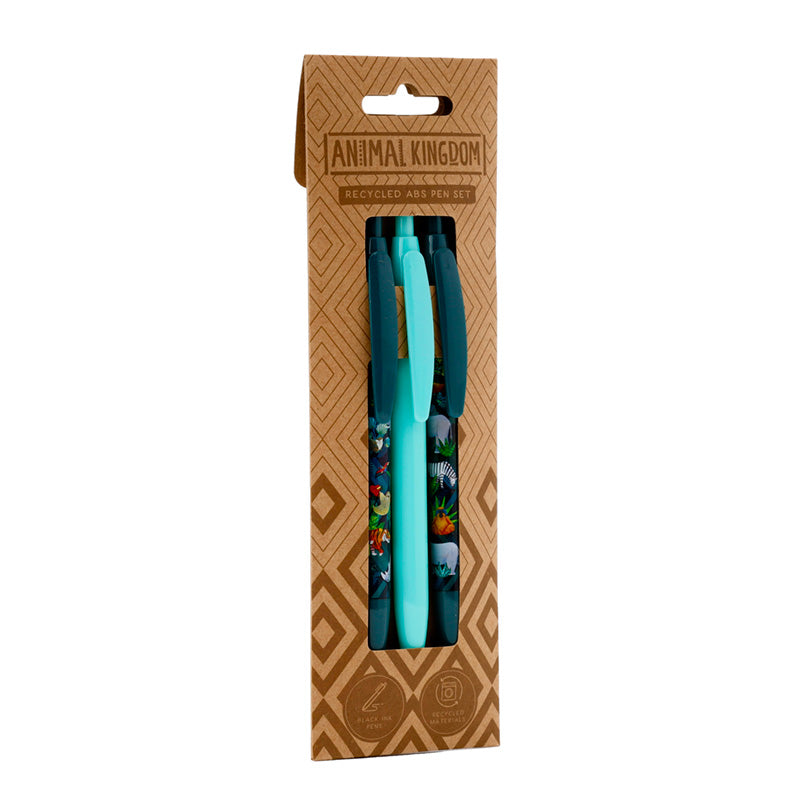 Reino Animal - Conjunto de 3 canetas ABS reciclado - Papelaria Encantada