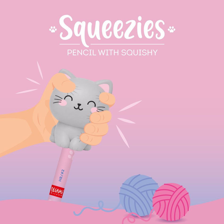 Lápis com boneco squishy Gato - Legami