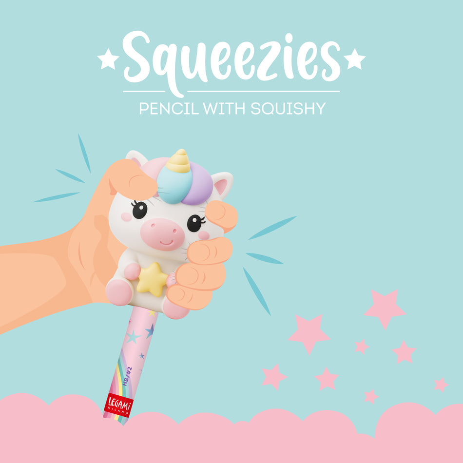 Lápis com boneco squishy Unicornio - Legami