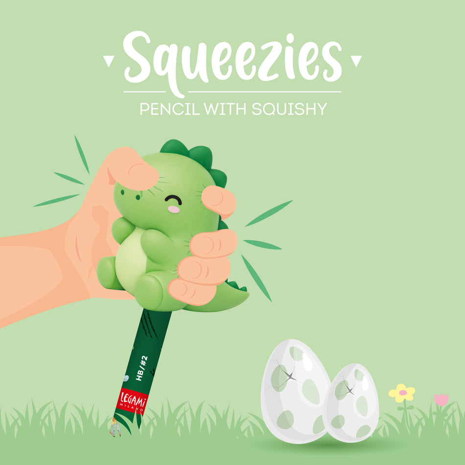Lápis com boneco squishy Dinossauro - Legami