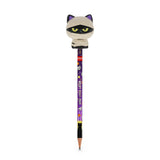 Lápis com Topo Anti-Stress Gato Preto Halloween Legami
