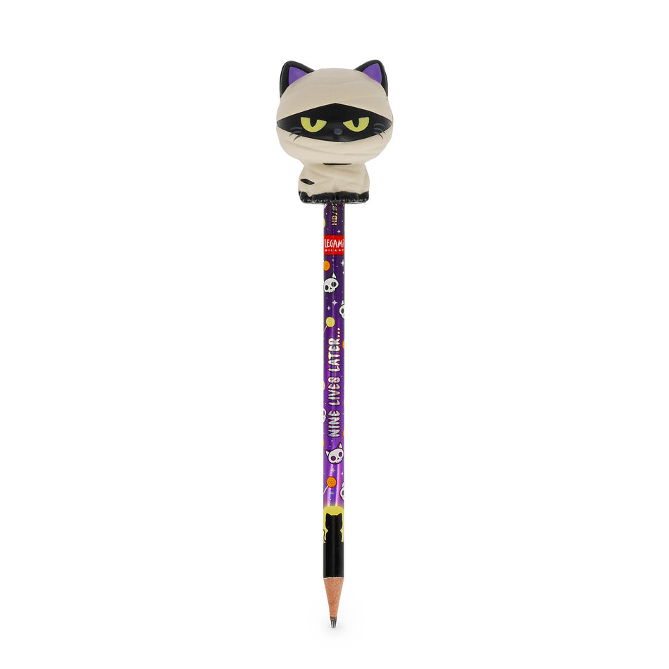Lápis com Topo Anti-Stress Gato Preto Halloween Legami