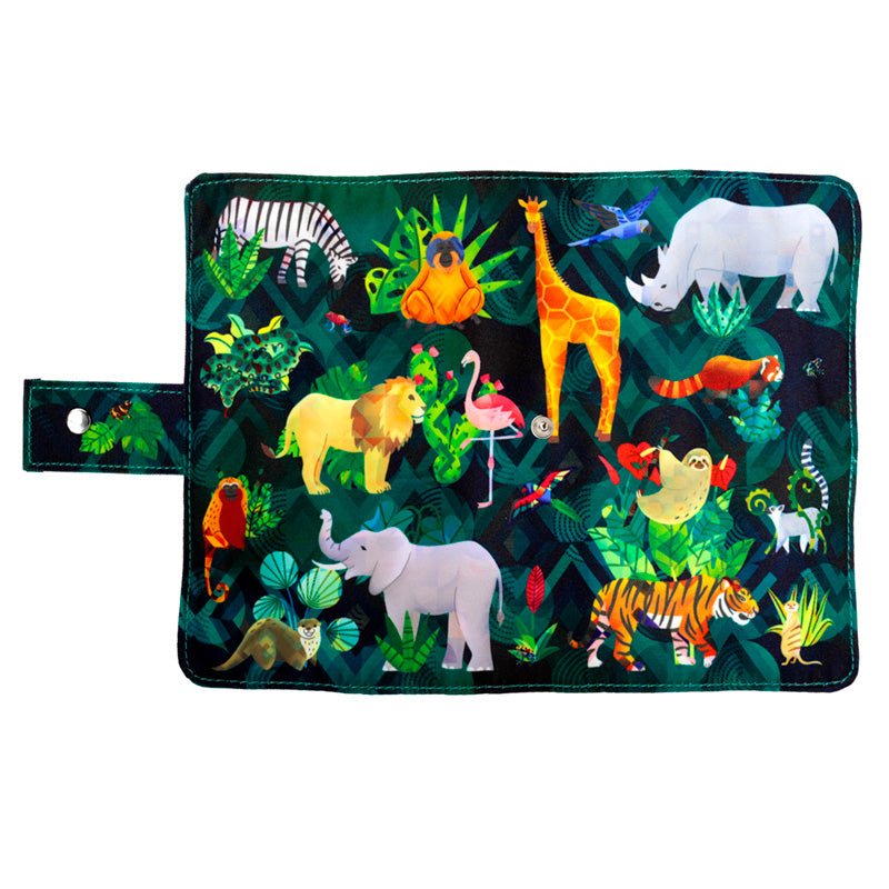 Reino Animal - Conjunto de 8 peças de papelaria reciclada em Lona - Papelaria Encantada