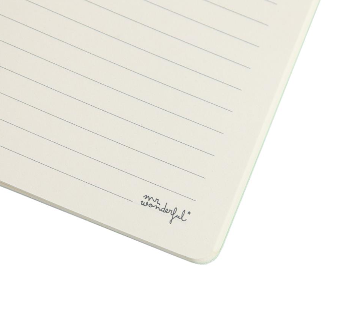 Caderno Mr.wonderful Pautado A5  Riscas Verde e Azul