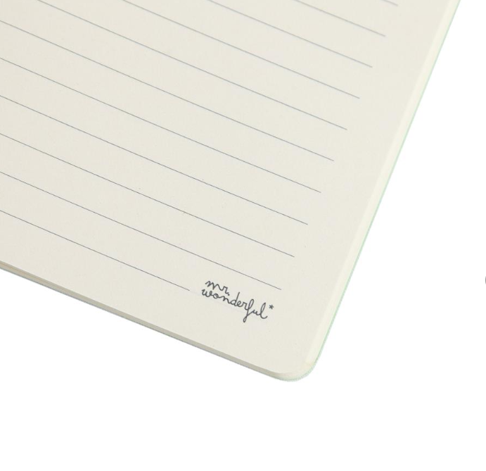 Caderno Mr.wonderful Pautado A5 Riscas Rosa e Vermelho