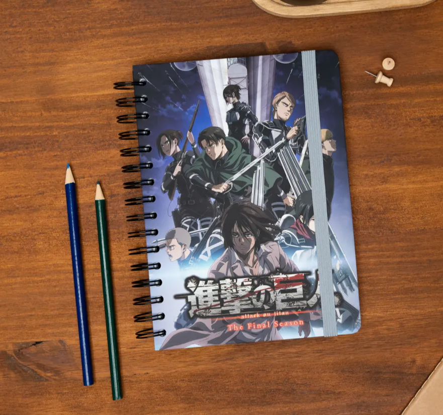 CADERNO CAPA DURA A5 ATTACK ON TITAN
