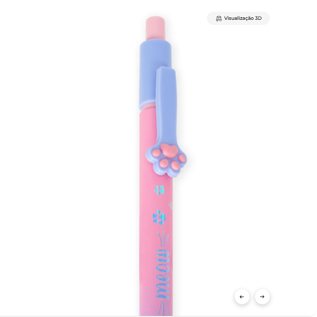 Esferográfica com tema de gatinho - tinta azul - Meow Legami