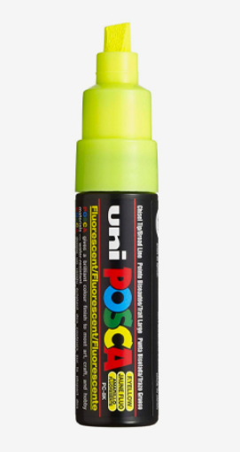 Marcador uni posca 8K Amarelo flurescente