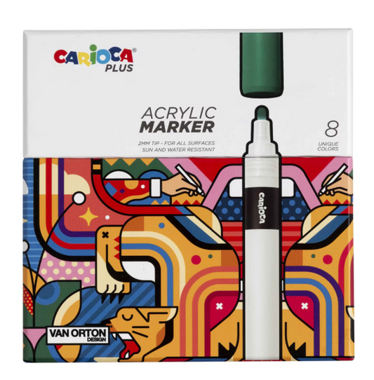 Marcadores de acrílico Carioca plus 8 cores