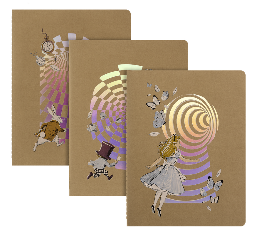 Cadernos Cahier Alice no País das Maravilhas – Conjunto de 3, XL, Pautado