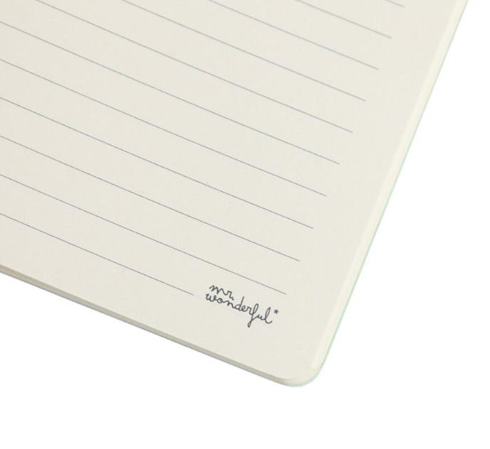 Caderno Mr.wonderful Pautado A5 Riscas Azul e Laranja