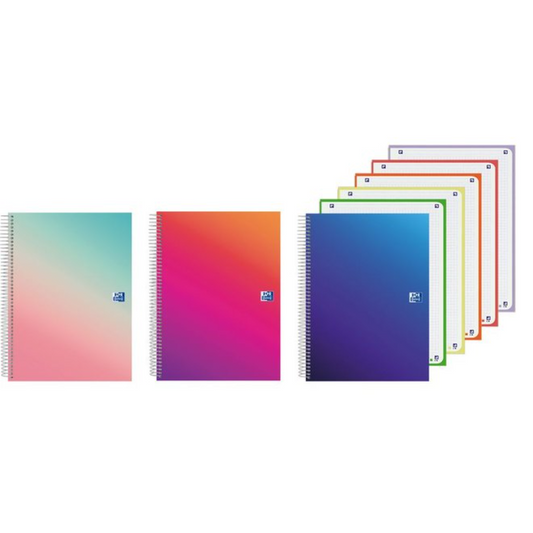 Caderno espiral oxford capa extra dura 120 folhas gradient Rosa