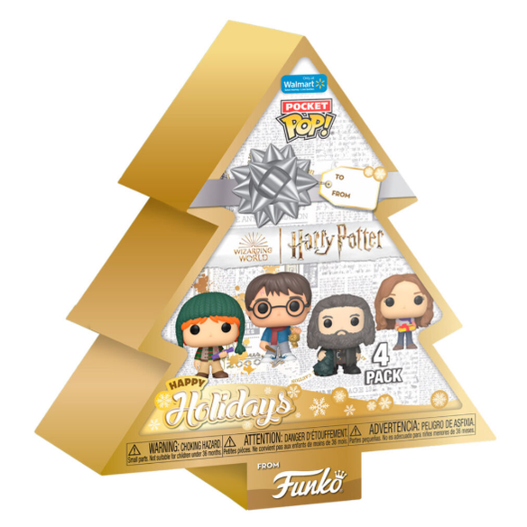 Arvore de Natal com 4 figuras Pocket Pop Harry Potter