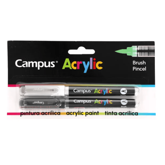 Marcadores de acrílico Campus ponta pincel Blister x 2 unidades