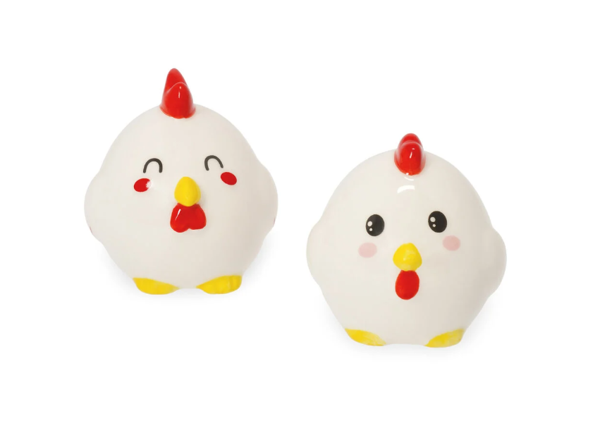 Conjunto de Saleiro e Pimenteiro de Cerâmica Galinha Legami