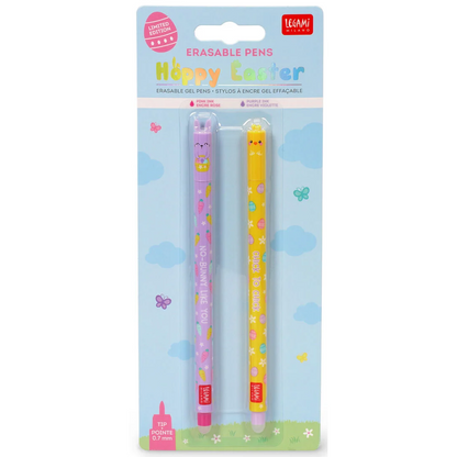 Conjunto de 2 canetas apagáveis hoopy easter