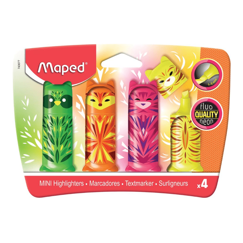 Mini Marcadores Maped Friends - 4 Unidades