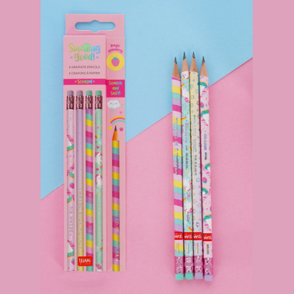 Conjunto de 4 Lápis HB Perfumados Unicórnio Legami