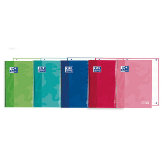 Caderno Oxford Espiral European book, A4, 80 Folhas Pautadas Vermelho
