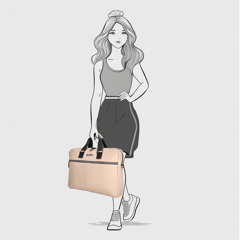 Saco tiracolo impermeável bergen rosa pastel Enrico Benetti c/comp. 17"