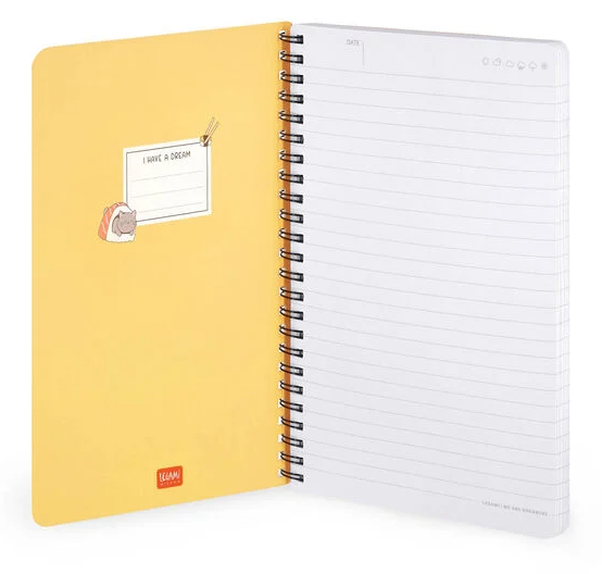 Caderno Legami A5 Espiral linhas - Sushi Cat