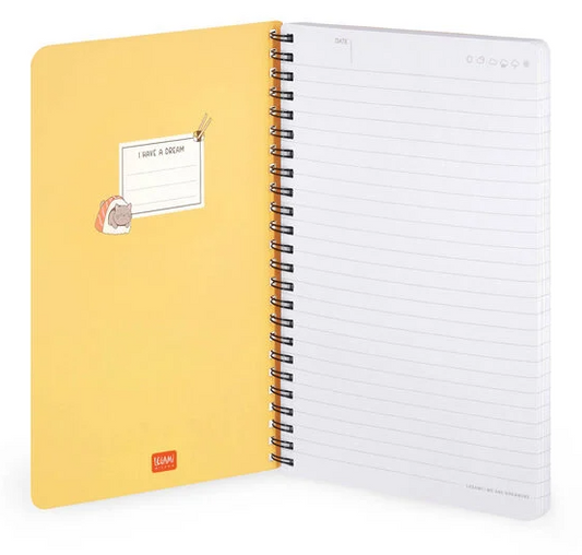Caderno Legami A5 Espiral linhas - Sushi Cat