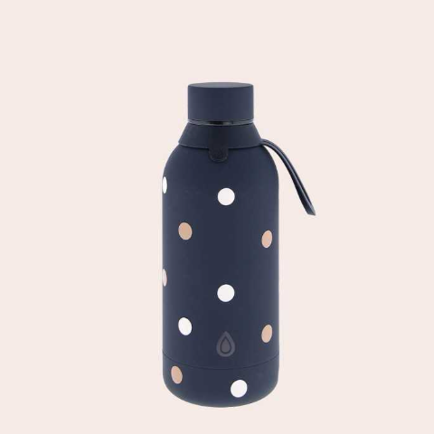 Garrafa térmica aço inoxidável - Bolinhas pretas 710ml