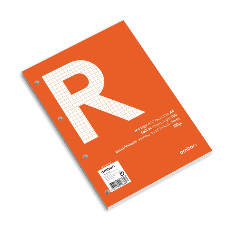 Recarga Ambar School A4 100 Folhas 100 Gramas Quadriculado