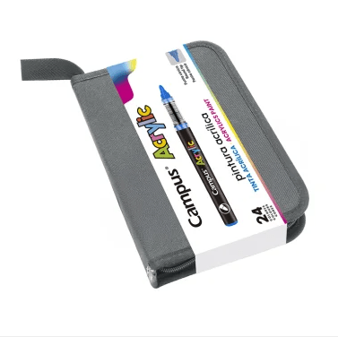 Estojo de marcadores de acrílico Campus Acrylic 2.0 com 24 cores