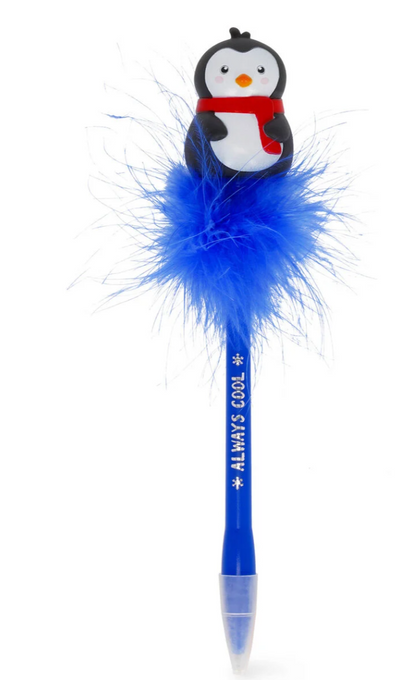 Caneta esferográfica iluminada - Pinguim - Escrever é mágico