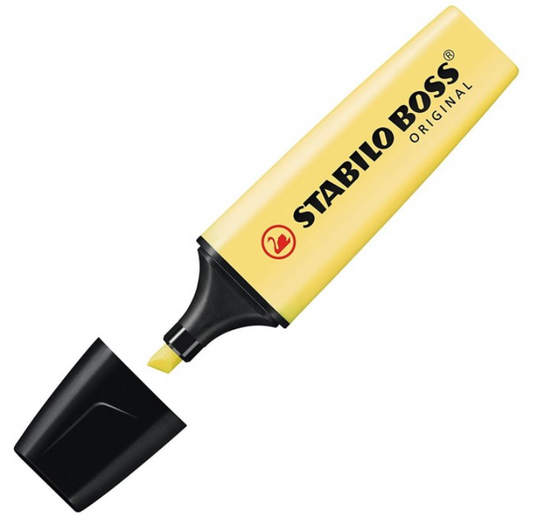 Sublinhador Stabilo amarelo pastel