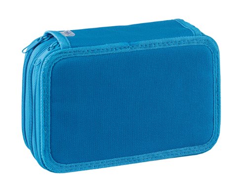 Estojo completo com 3 fechos Azul Neon Favorit