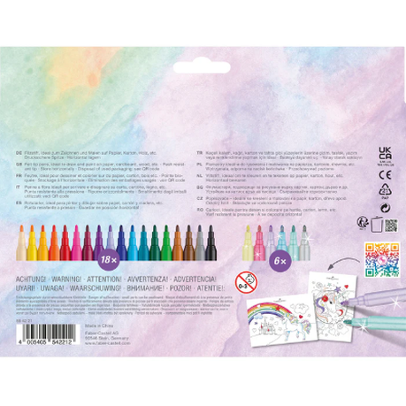 Marcadores Faber-castell Unicórnio 18+6