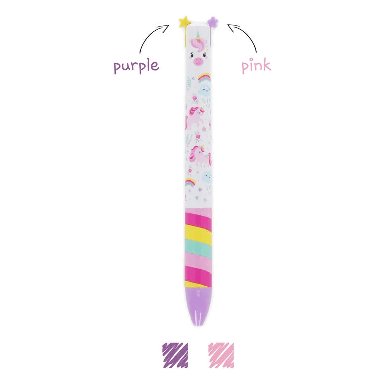 Caneta Esferográfica 2 cores Unicórnio - Click&Clack