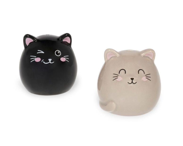 Conjunto de Saleiro e Pimenteiro de Cerâmica Gatos Legami