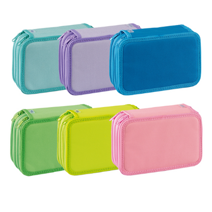 Estojo completo com 3 fechos Lilás pastel Favorit