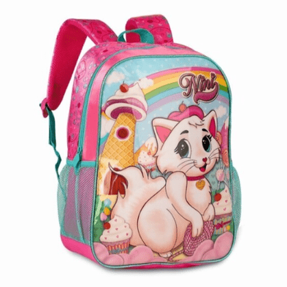 Mochila escolar 40cm Gatinha