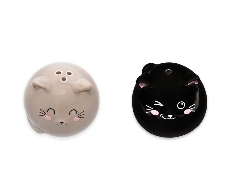 Conjunto de Saleiro e Pimenteiro de Cerâmica Gatos Legami