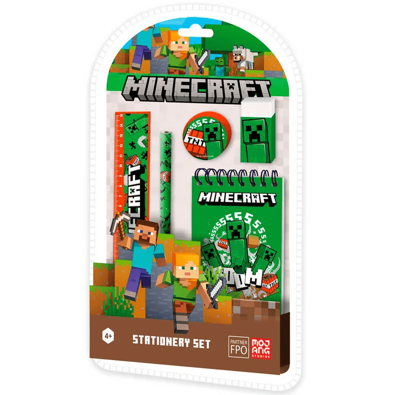 Conjunto de papelaria Minecraft 5 peças