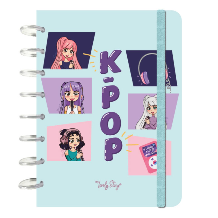 Caderno A5 com sistema de discos - K-POP Mint