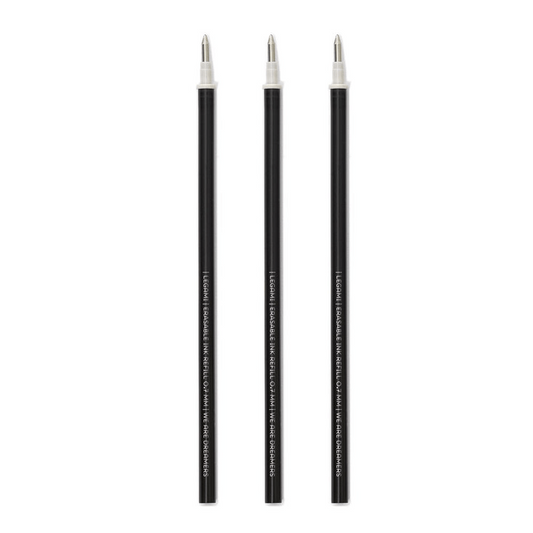 Conjunto de 3 recargas preto para canetas apagáveis