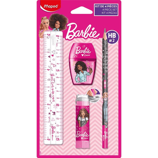 Kit escolar maped Barbie com 4 peças