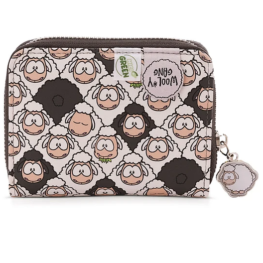 Wooly Gang 2 | Carteira c/ figuras de ovelhas, 12X9,5cm