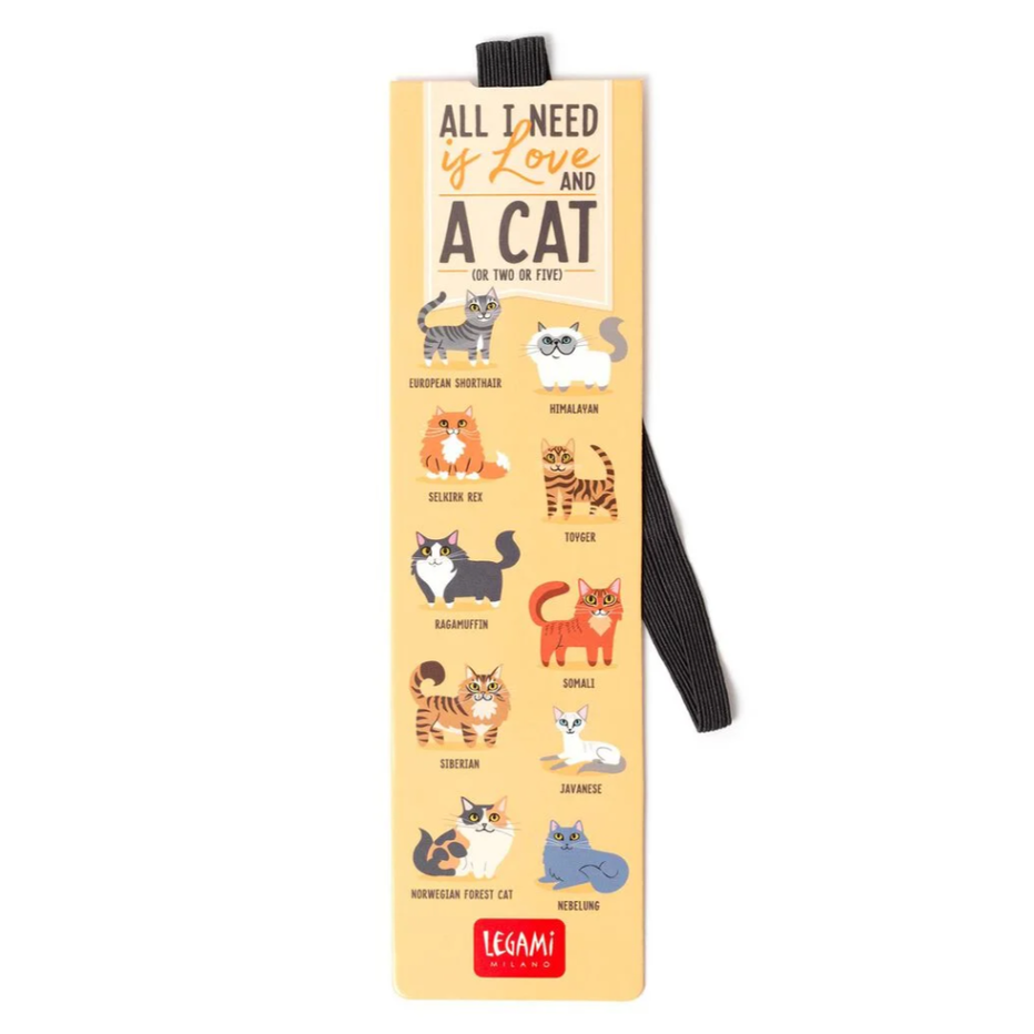 Marcador de livro com elástico Gatos Legami