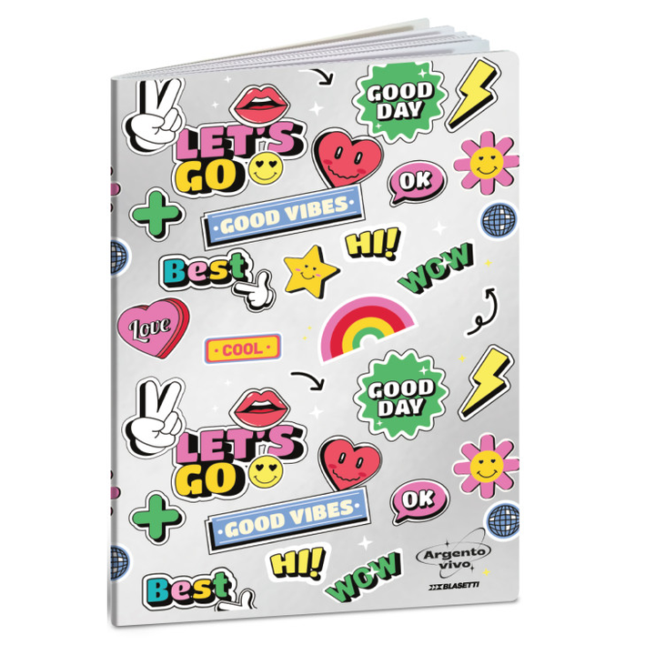 Caderno A4 agraf. Blasetti Pautado - Good Vibes