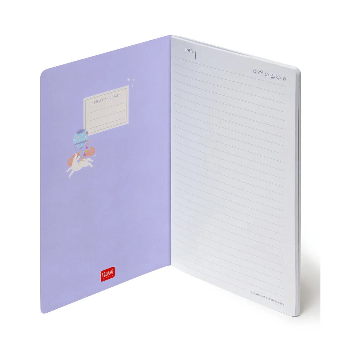 Caderno A5 com linhas Unicórnio Legami
