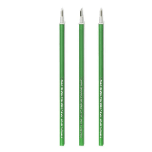 Conjunto de 3 recargas Verde para canetas apagáveis