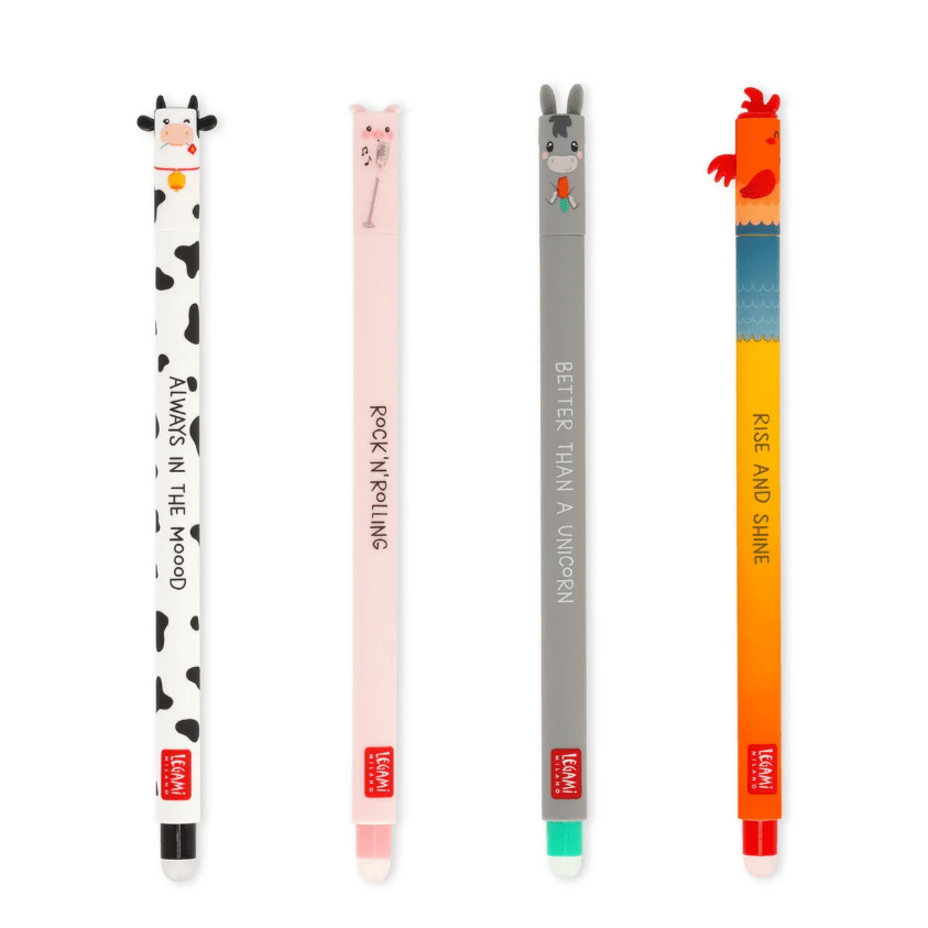 Conjunto de 4 Canetas Apagáveis Quinta (Farm) Legami